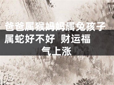 爸爸属猴妈妈属兔孩子属蛇好不好  财运福气上涨