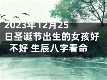 2023年12月25日圣诞节出生的女孩好不好 生辰八字看命