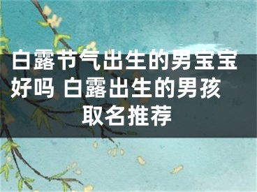 白露节气出生的男宝宝好吗 白露出生的男孩取名推荐