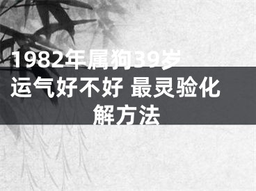 1982年属狗39岁运气好不好 最灵验化解方法