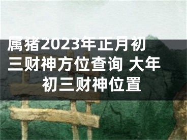 属猪2023年正月初三财神方位查询 大年初三财神位置