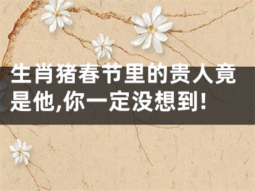 生肖猪春节里的贵人竟是他,你一定没想到!