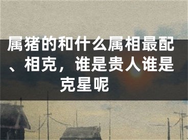 属猪的和什么属相最配、相克，谁是贵人谁是克星呢 