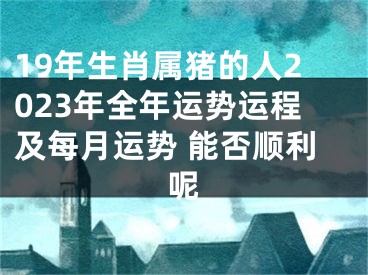 19年生肖属猪的人2023年全年运势运程及每月运势 能否顺利呢