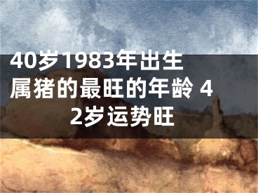 40岁1983年出生属猪的最旺的年龄 42岁运势旺