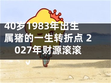 40岁1983年出生属猪的一生转折点 2027年财源滚滚