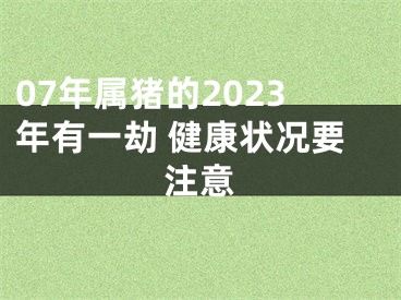 07年属猪的2023年有一劫 健康状况要注意