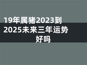 19年属猪2023到2025未来三年运势好吗
