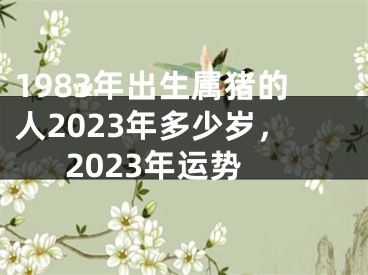 1983年出生属猪的人2023年多少岁，2023年运势