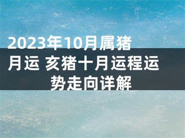 2023年10月属猪月运 亥猪十月运程运势走向详解