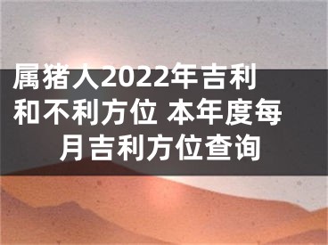 属猪人2022年吉利和不利方位 本年度每月吉利方位查询