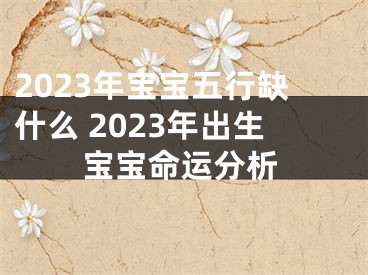 2023年宝宝五行缺什么 2023年出生宝宝命运分析