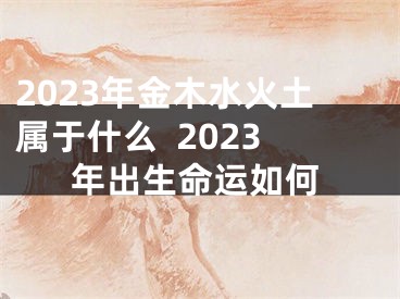 2023年金木水火土属于什么  2023年出生命运如何