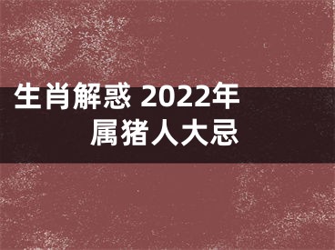 生肖解惑 2022年属猪人大忌