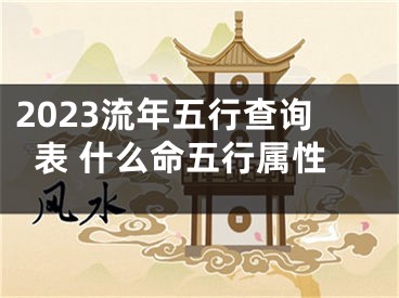2023流年五行查询表 什么命五行属性
