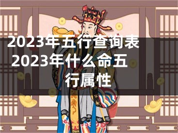 2023年五行查询表 2023年什么命五行属性