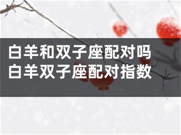 白羊和双子座配对吗 白羊双子座配对指数 