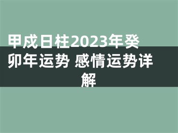 甲戍日柱2023年癸卯年运势 感情运势详解