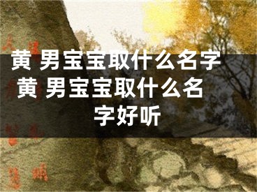 黄 男宝宝取什么名字 黄 男宝宝取什么名字好听
