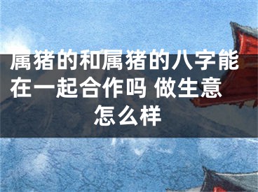 属猪的和属猪的八字能在一起合作吗 做生意怎么样