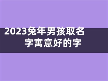 2023兔年男孩取名字寓意好的字