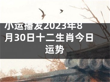 小运播发2023年8月30日十二生肖今日运势