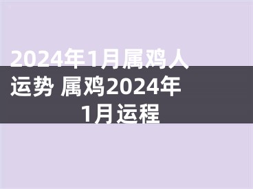 2024年1月属鸡人运势 属鸡2024年1月运程