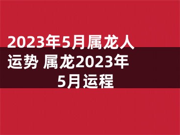 2023年5月属龙人运势 属龙2023年5月运程