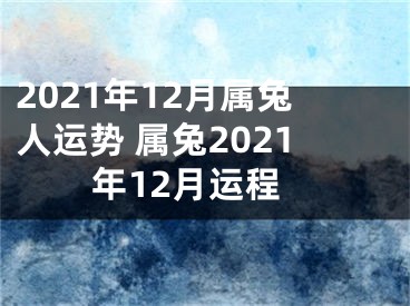 2021年12月属兔人运势 属兔2021年12月运程