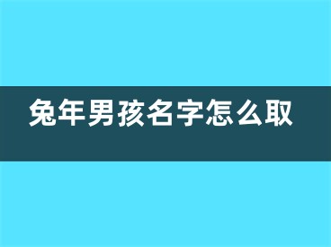 兔年男孩名字怎么取