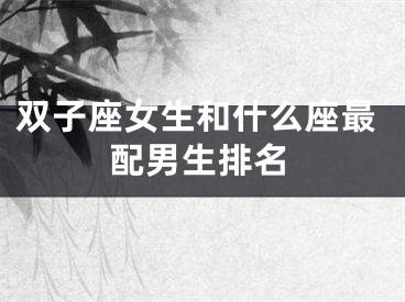 双子座女生和什么座最配男生排名