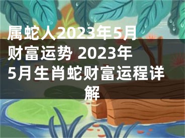 属蛇人2023年5月财富运势 2023年5月生肖蛇财富运程详解