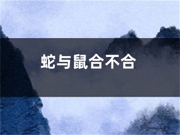 蛇与鼠合不合