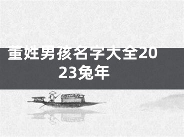 董姓男孩名字大全2023兔年