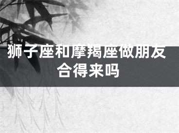 狮子座和摩羯座做朋友合得来吗