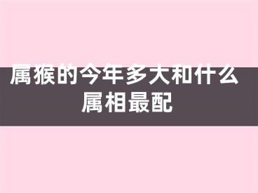 属猴的今年多大和什么属相最配