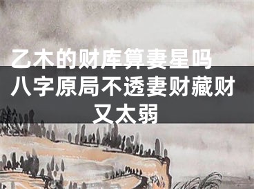 乙木的财库算妻星吗 八字原局不透妻财藏财又太弱