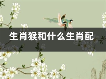 生肖猴和什么生肖配