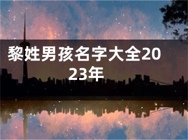 黎姓男孩名字大全2023年