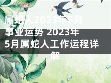 属蛇人2023年5月事业运势 2023年5月属蛇人工作运程详解