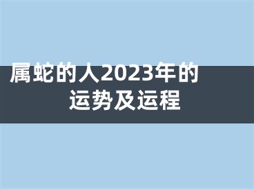 属蛇的人2023年的运势及运程