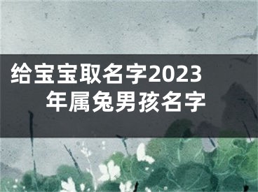 给宝宝取名字2023年属兔男孩名字