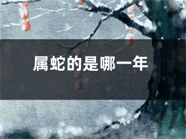 属蛇的是哪一年