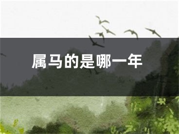 属马的是哪一年