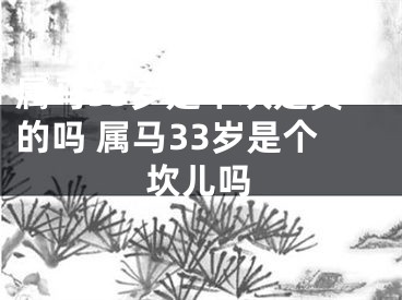 属马33岁是个坎是真的吗 属马33岁是个坎儿吗