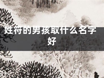 姓符的男孩取什么名字好