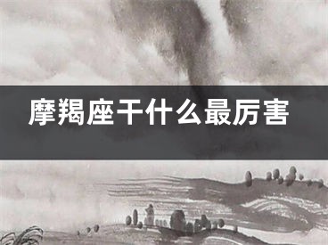摩羯座干什么最厉害