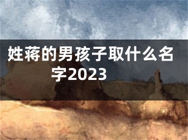姓蒋的男孩子取什么名字2023