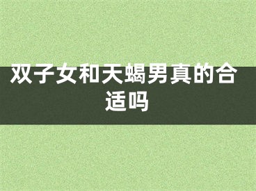 双子女和天蝎男真的合适吗