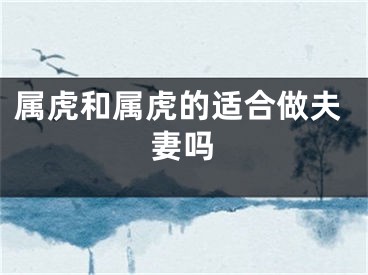 属虎和属虎的适合做夫妻吗